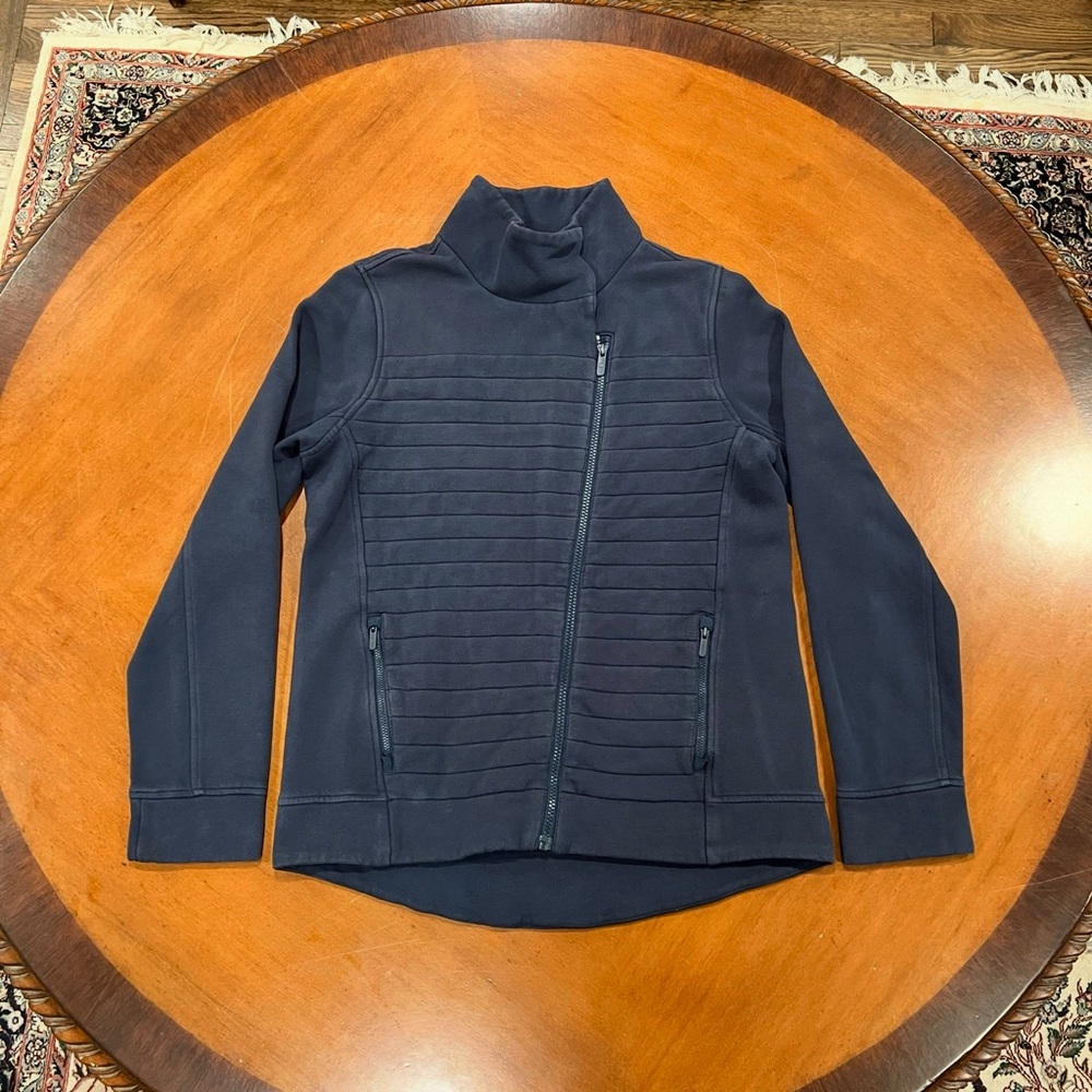 Lululemon Women’s Fleece Be True Jacket Inkwell Blue Size 8 Relaxed Fit Soft - Picture 3 of 16